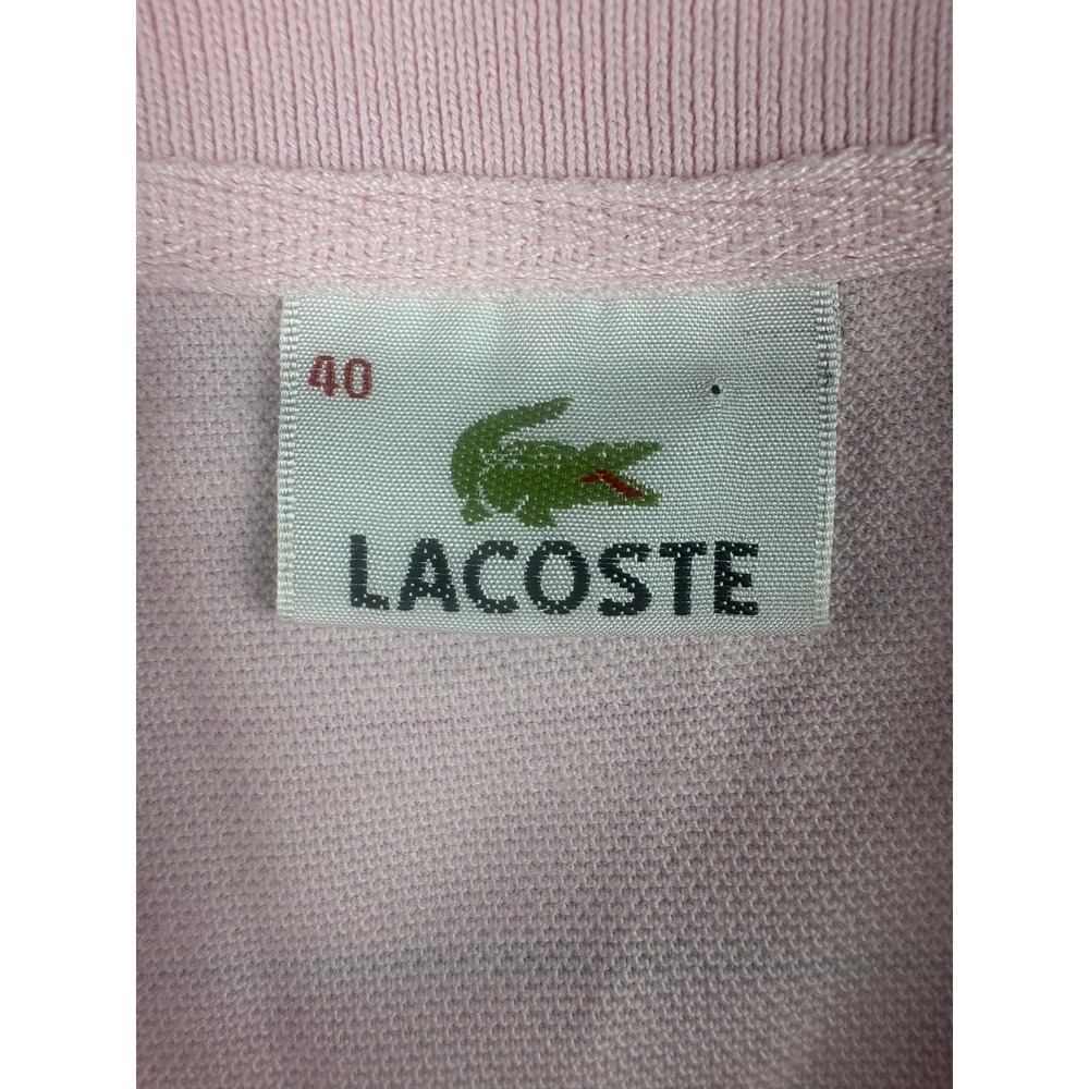 Lacoste Pink Striped Polo Top - Picture 6 of 7